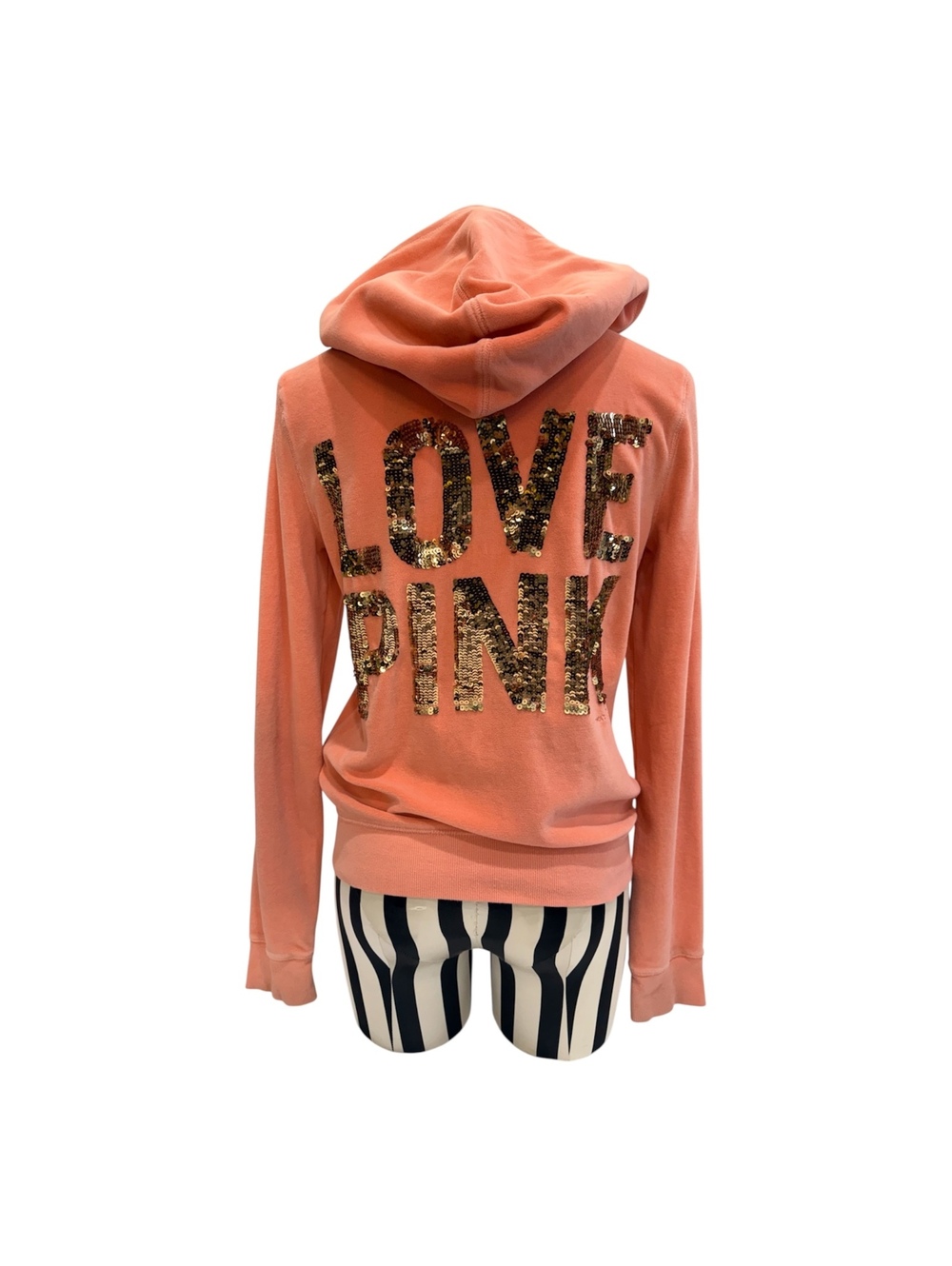 Victoria’s Secret PINK Sequin Hoodie w/ Gold Sequin Letters